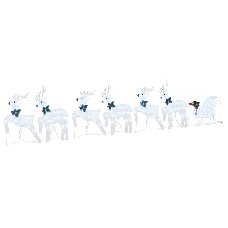 Load image into Gallery viewer, Vidaxl led rendieren 7 pcs zilver stof