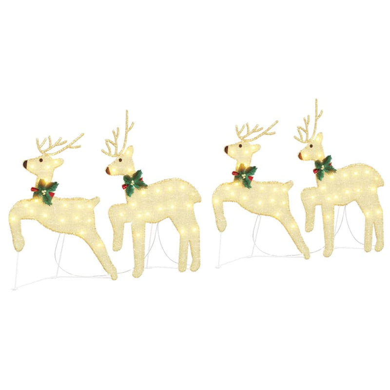 Load image into Gallery viewer, Vidaxl led rendieren 4 pcs goud stof