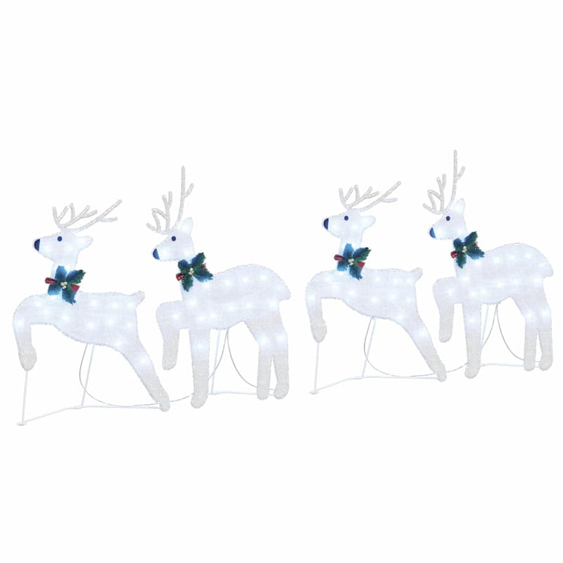 Load image into Gallery viewer, Vidaxl led rendieren 4 pcs zilver stof
