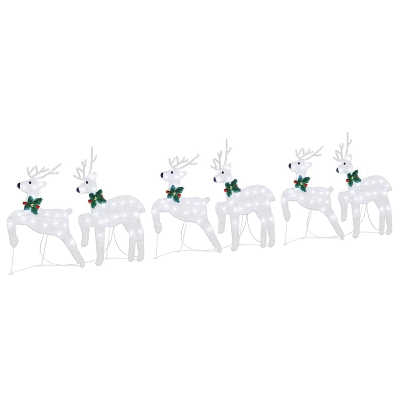 Load image into Gallery viewer, Vidaxl led rendieren 6 pcs zilver stof