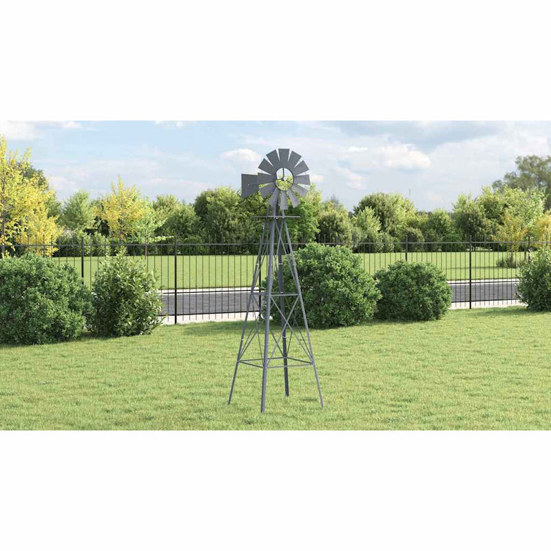 Load image into Gallery viewer, Vidaxl windmolen grijs 84 x 68 x 245 cm ijzer