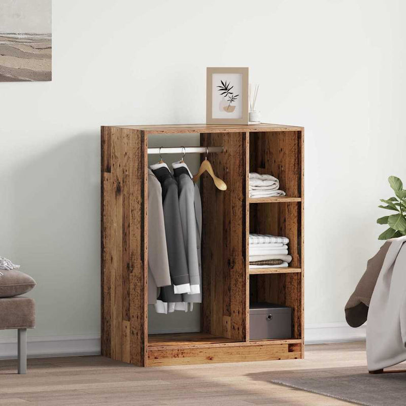 Load image into Gallery viewer, Vidaxl kledingkast met plank met opslag oudhout 77 x 48 x 102 cm