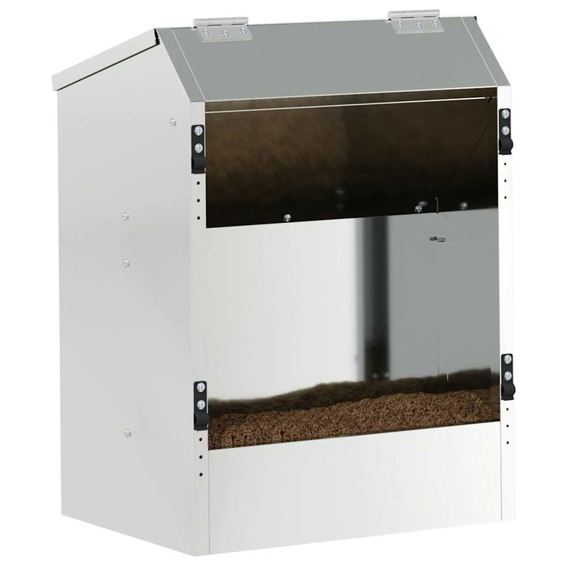 Load image into Gallery viewer, Vidaxl konijnenvoer zilver 64,5 x 25,5 x 45,5 cm gegalvaniseerd staal