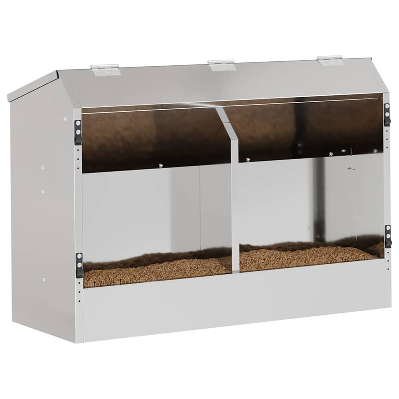 Load image into Gallery viewer, Vidaxl konijnenvoer zilver 64,5 x 25,5 x 45,5 cm gegalvaniseerd staal