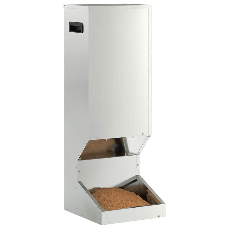 Load image into Gallery viewer, Vidaxl hertenvoerbak zilver 28 x 30 x 80 cm gegalvaniseerd staal
