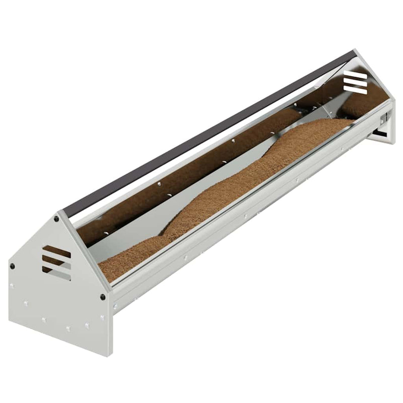 Load image into Gallery viewer, Vidaxl kippen voederbak zilver 108 x 20,5 x 20 cm gegalvaniseerd staal