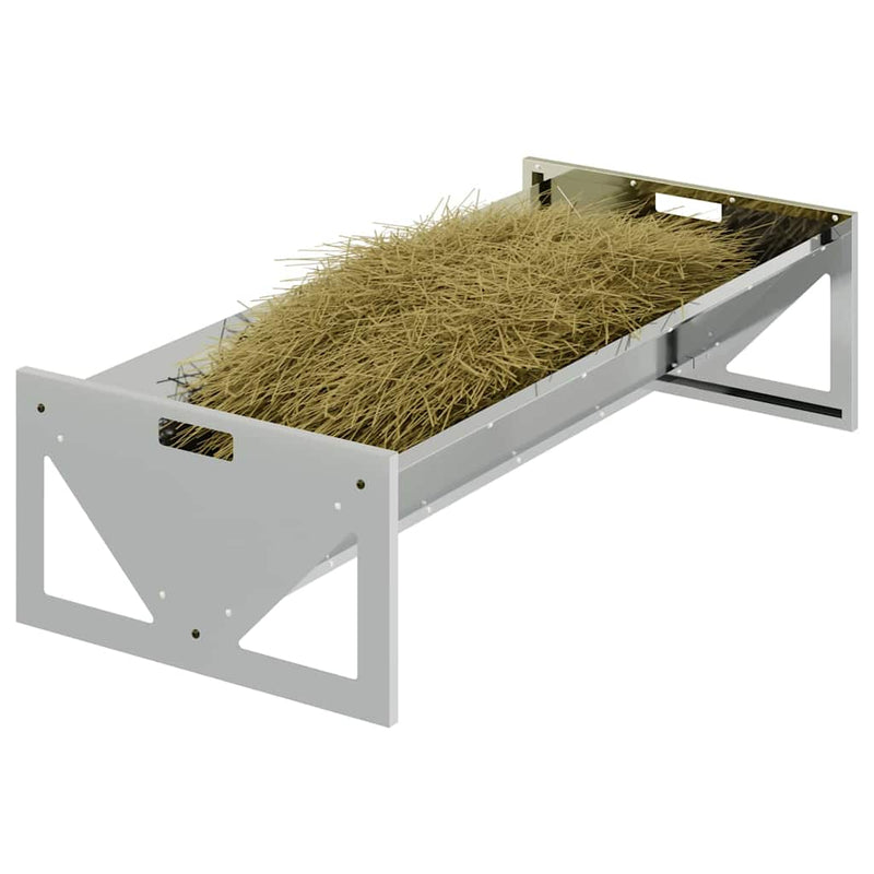 Load image into Gallery viewer, Vidaxl voederbak voor vee zilver 108 x 50 x 28 cm gegalvaniseerd staal