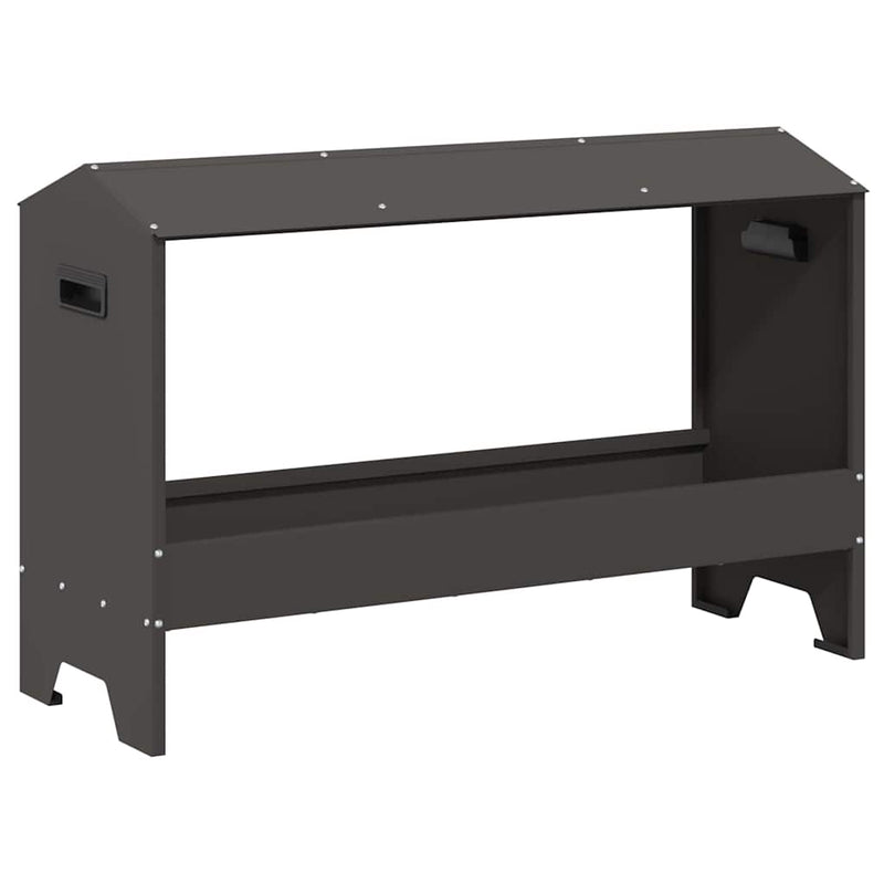 Load image into Gallery viewer, Vidaxl kippen voederbak zwart 81 x 32 x 53,5 cm koudgewalst staal