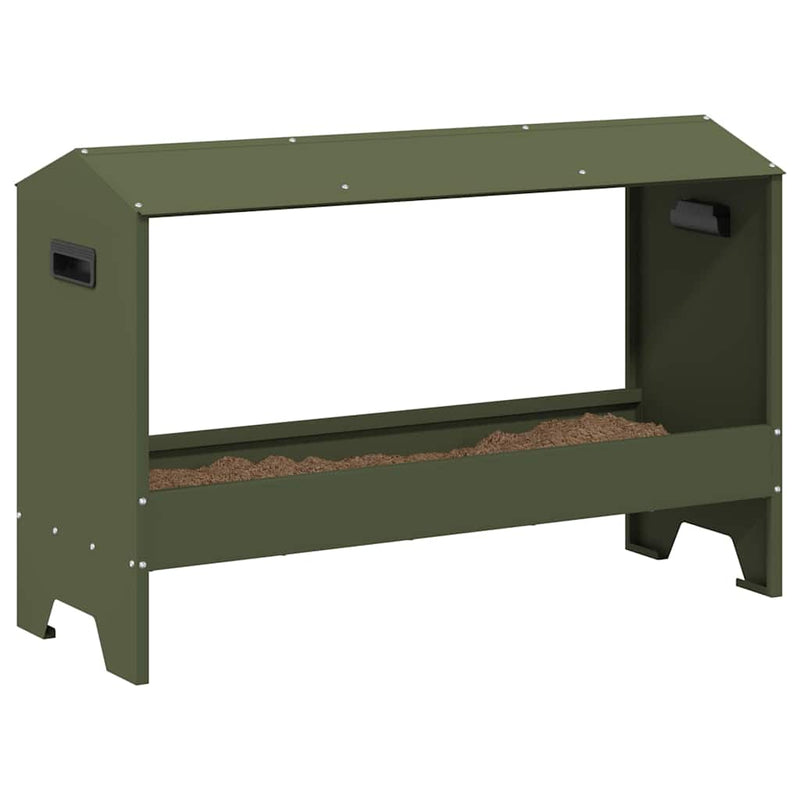 Load image into Gallery viewer, Vidaxl kippen voederbak olijf groen 81 x 32 x 53,5 cm