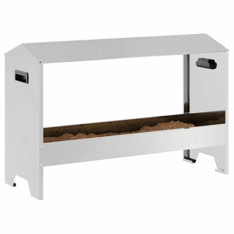 Load image into Gallery viewer, Vidaxl kippen voederbak zilver 81 x 32 x 53,5 cm gegalvaniseerd staal