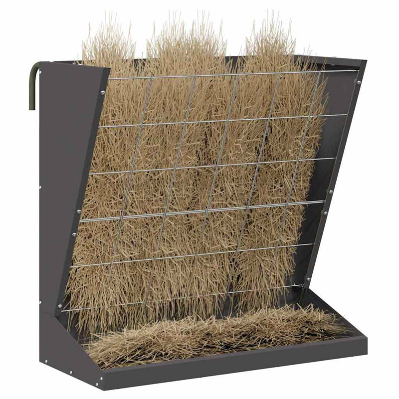Load image into Gallery viewer, Vidaxl hooi feeder zwart 71 x 33 x 70 cm koudgewalst staal