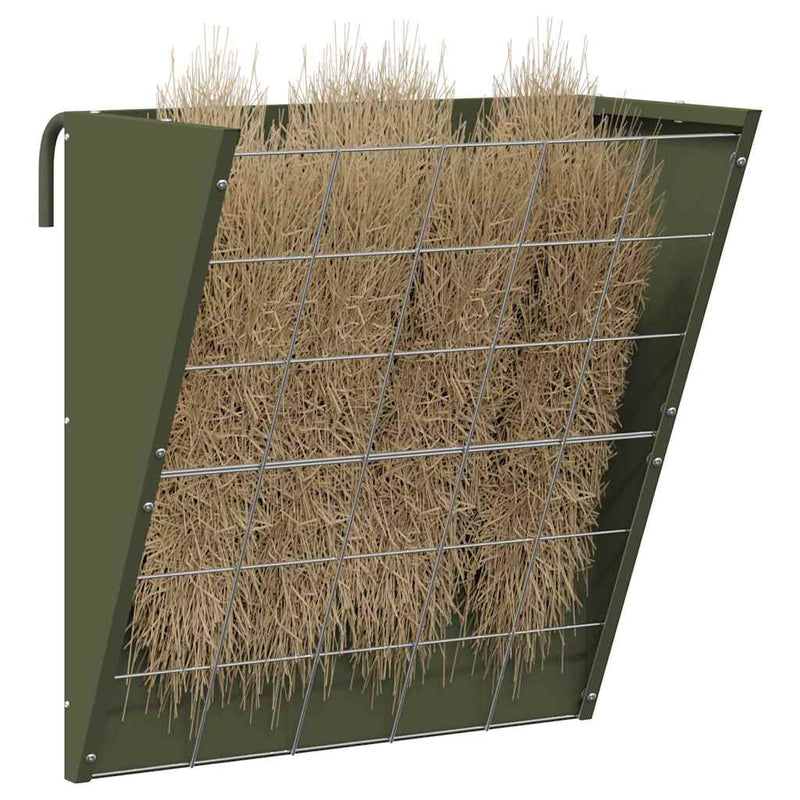 Load image into Gallery viewer, Vidaxl hangend hooi feeder olijf groen 61 x 33 x 66 cm