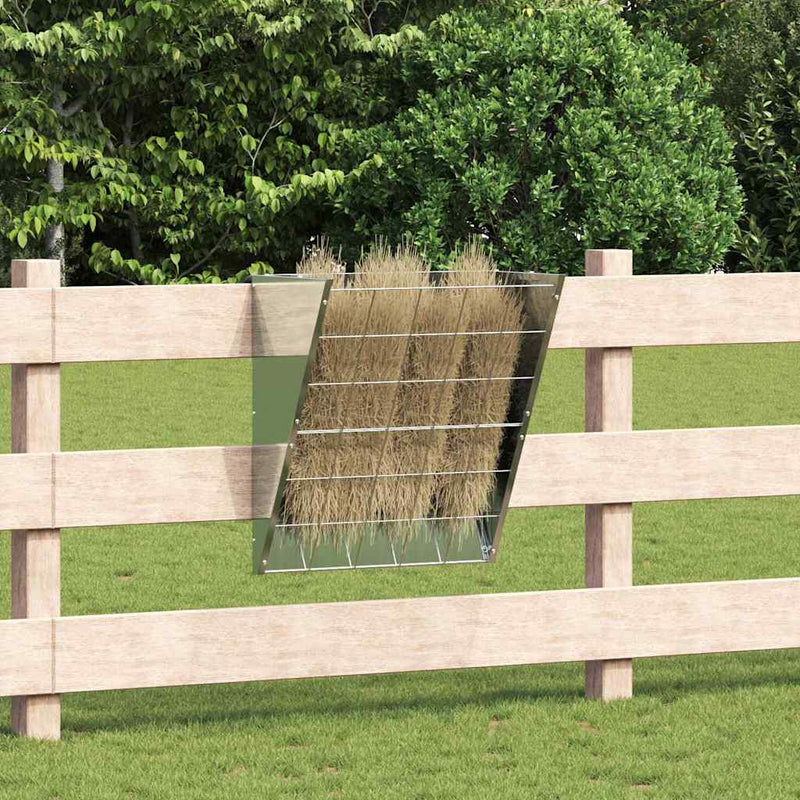 Load image into Gallery viewer, Vidaxl hangend hooi feeder zilver 61 x 33 x 66 cm gegalvaniseerd staal