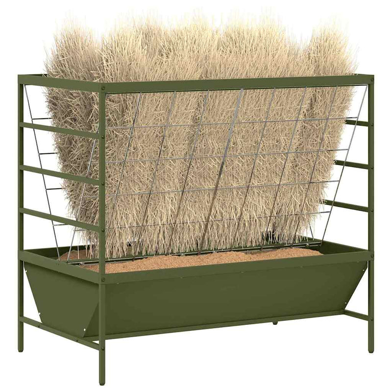Load image into Gallery viewer, Vidaxl vee voeder olijf groen 100 x 60 x 90 cm koudgewalst staal