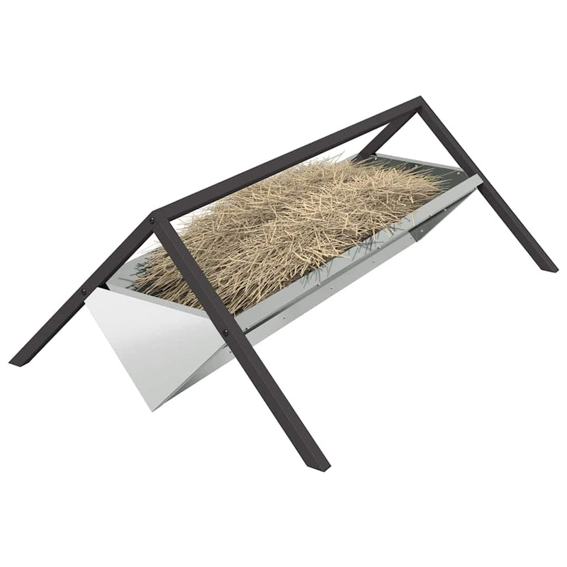 Load image into Gallery viewer, Vidaxl voederbak voor vee zilver 111 x 76 x 38 cm gegalvaniseerd staal