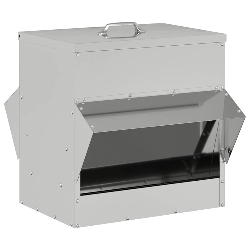 Load image into Gallery viewer, Vidaxl kip voerbak zilver 40,5 x 45 x 41 cm gegalvaniseerd staal