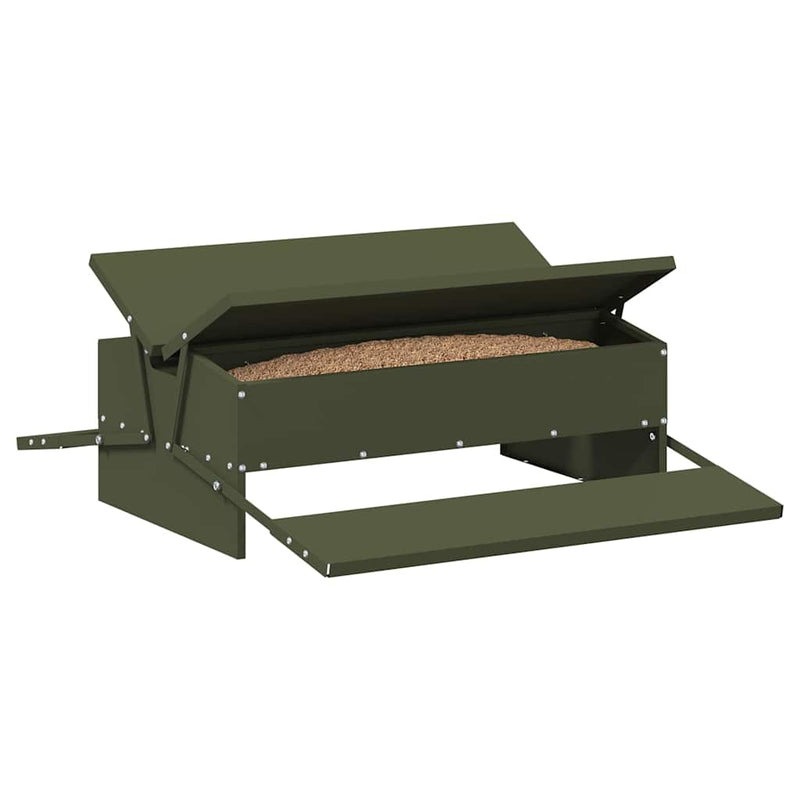 Load image into Gallery viewer, Vidaxl kippen treadle voeder olijf groen 75 x 53 x 20,5 cm