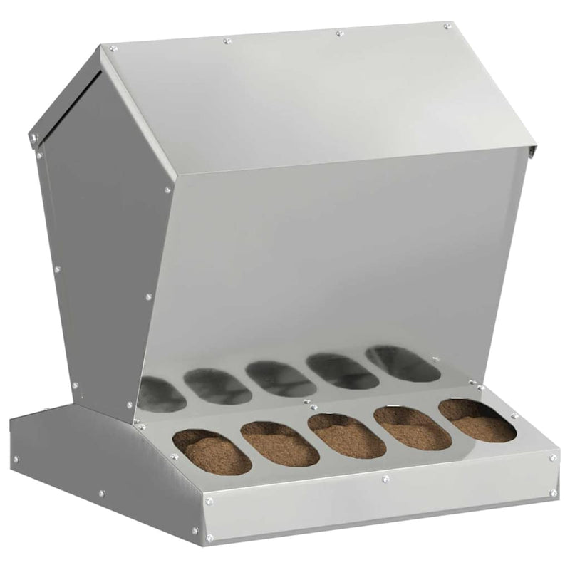 Load image into Gallery viewer, Vidaxl kip voerbak zilver 40 x 40 x 45 cm gegalvaniseerd staal