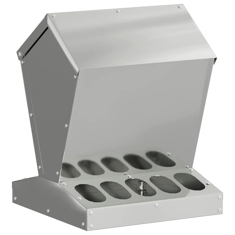 Load image into Gallery viewer, Vidaxl kip voerbak zilver 30 x 30 x 39 cm gegalvaniseerd staal