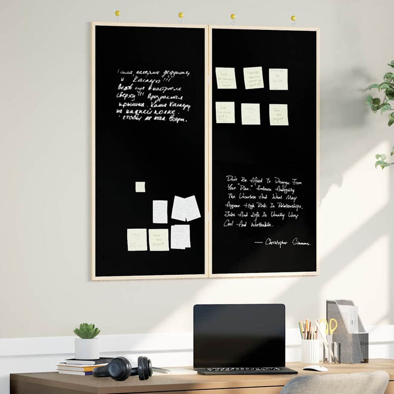 Load image into Gallery viewer, Vidaxl bulletinbord zwart 80 x 80 x 1.4 cm massief grenenhout