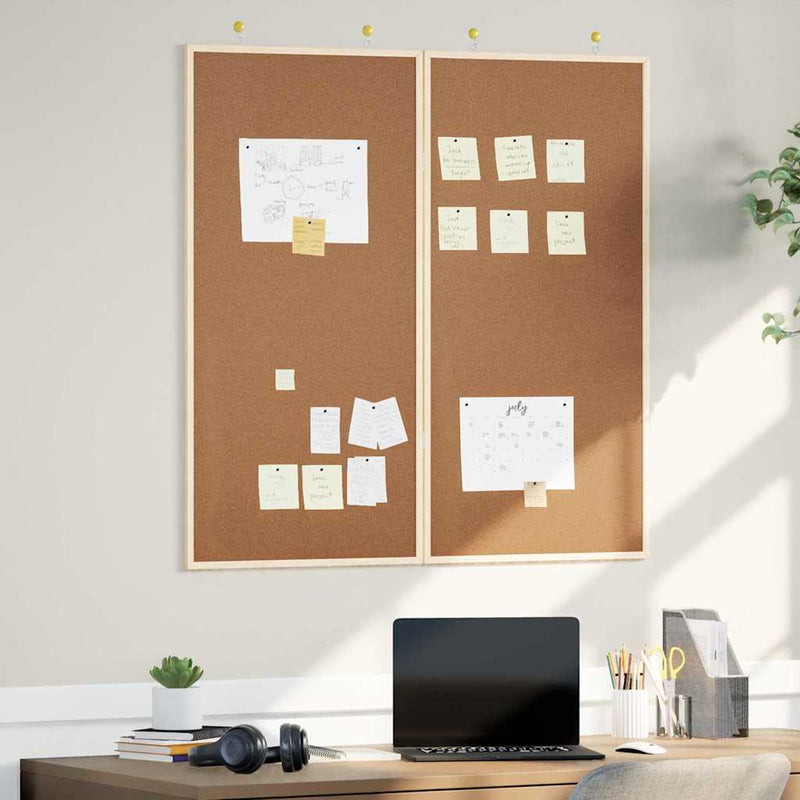 Load image into Gallery viewer, Vidaxl bulletinbord bruin 80 x 80 x 1.4 cm massief grenenhout