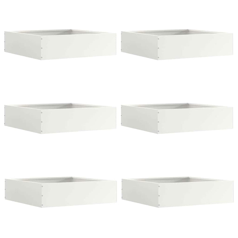 Load image into Gallery viewer, Vidaxl tuinrand 6 pcs wit 50 x 50 x 13 cm staal