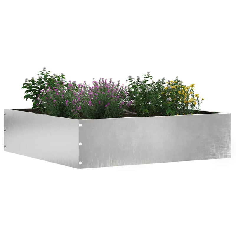 Load image into Gallery viewer, Vidaxl tuinrand zilver 50 x 50 x 13 cm roestvrij staal