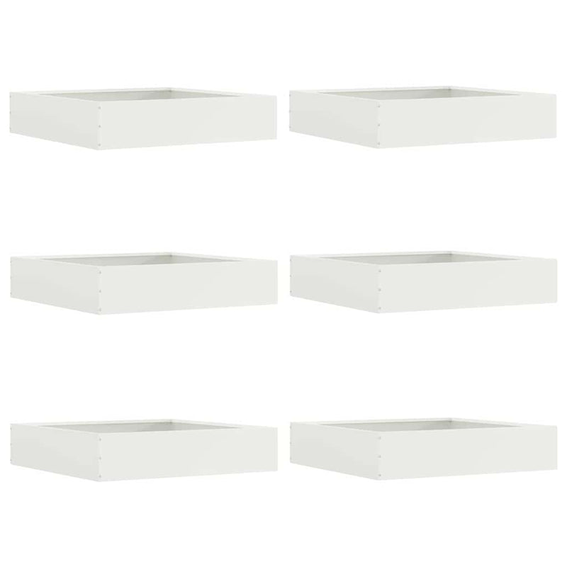 Load image into Gallery viewer, Vidaxl tuinrand 6 pcs wit 60 x 60 x 13 cm staal