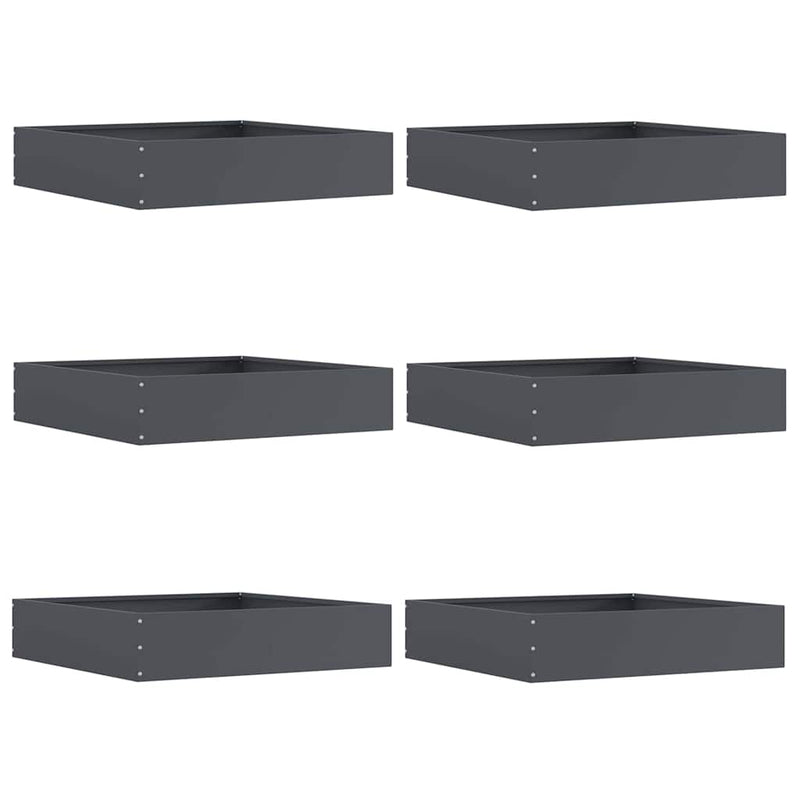 Load image into Gallery viewer, Vidaxl tuinrand 6 pcs antraciet 60 x 60 x 13 cm staal