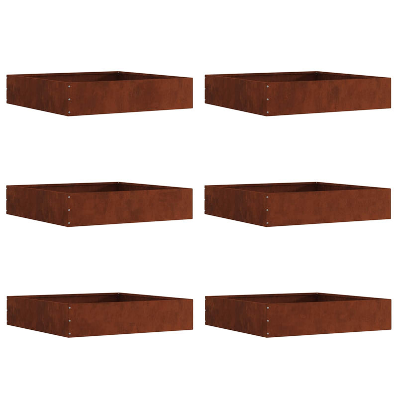Load image into Gallery viewer, Vidaxl tuinrand 6 pcs roestig 60 x 60 x 13 cm cortenstaal