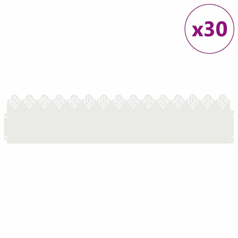 Load image into Gallery viewer, Vidaxl gazonranden 30 pcs wit 103 x 0,05 x 22 cm staal