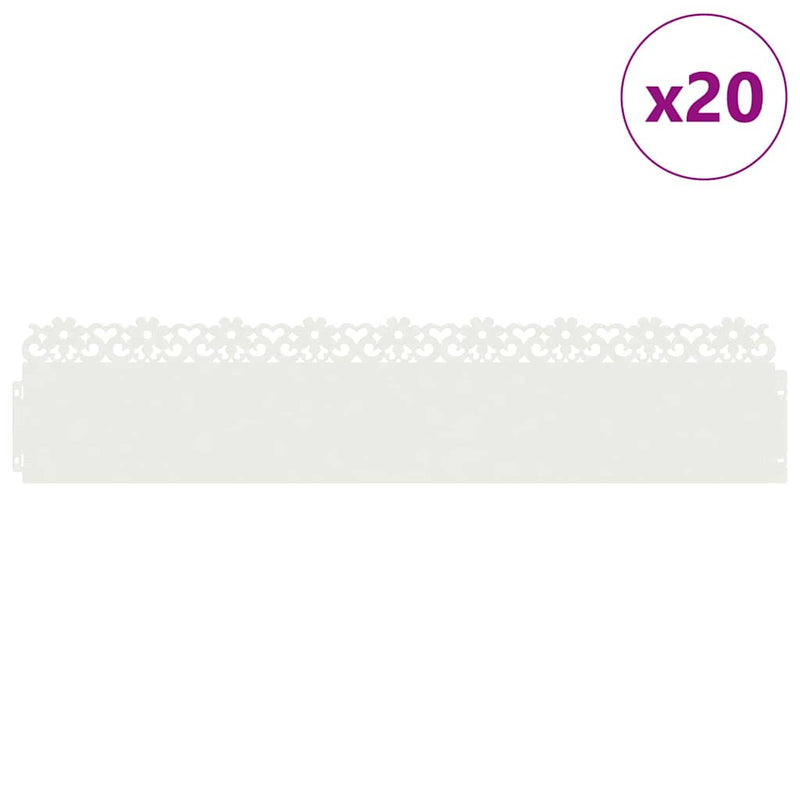 Load image into Gallery viewer, Vidaxl gazonranden 20 pcs wit 103 x 0,05 x 22 cm staal