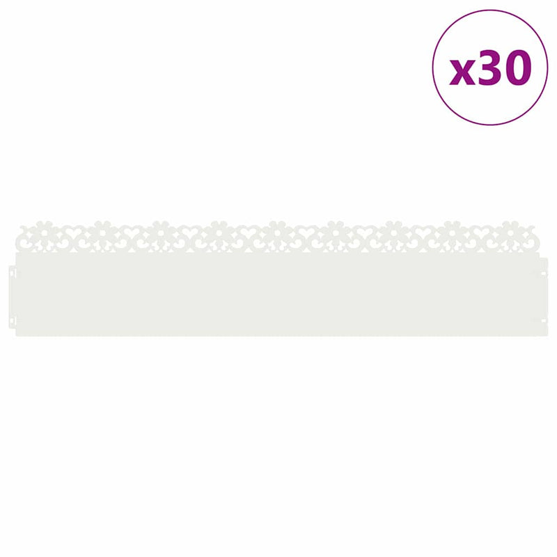 Load image into Gallery viewer, Vidaxl gazonranden 30 pcs wit 103 x 0,05 x 22 cm staal