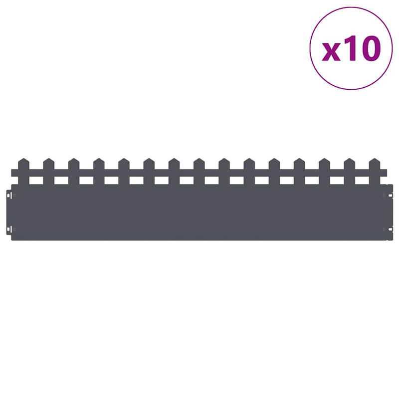 Load image into Gallery viewer, Vidaxl gazonranden 10 pcs antraciet 103 x 0,05 x 22 cm staal