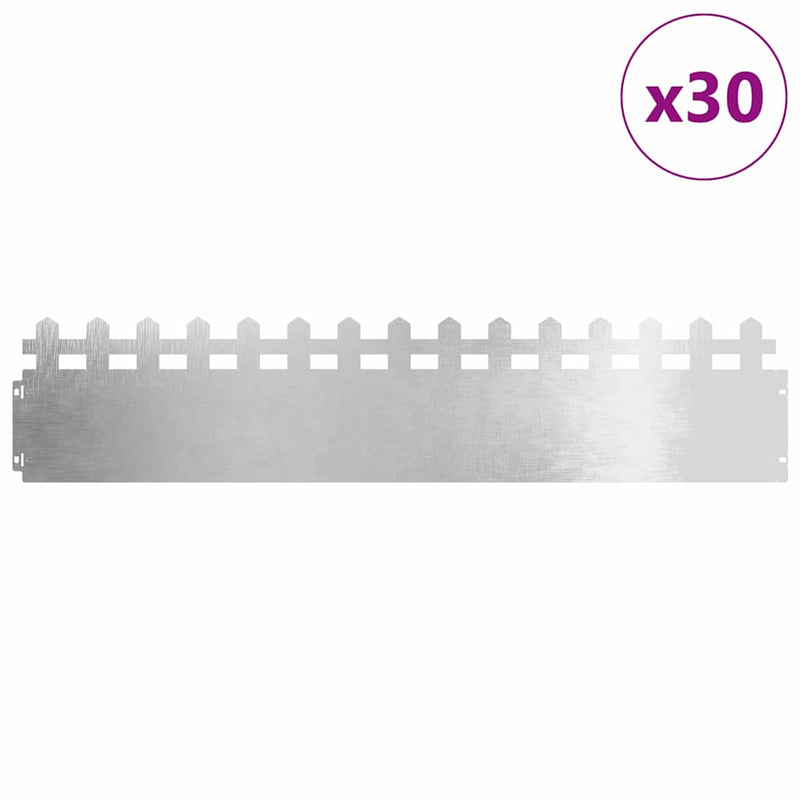 Load image into Gallery viewer, Vidaxl gazonranden 30 pcs zilver 103 x 0,05 x 22 cm roestvrij staal