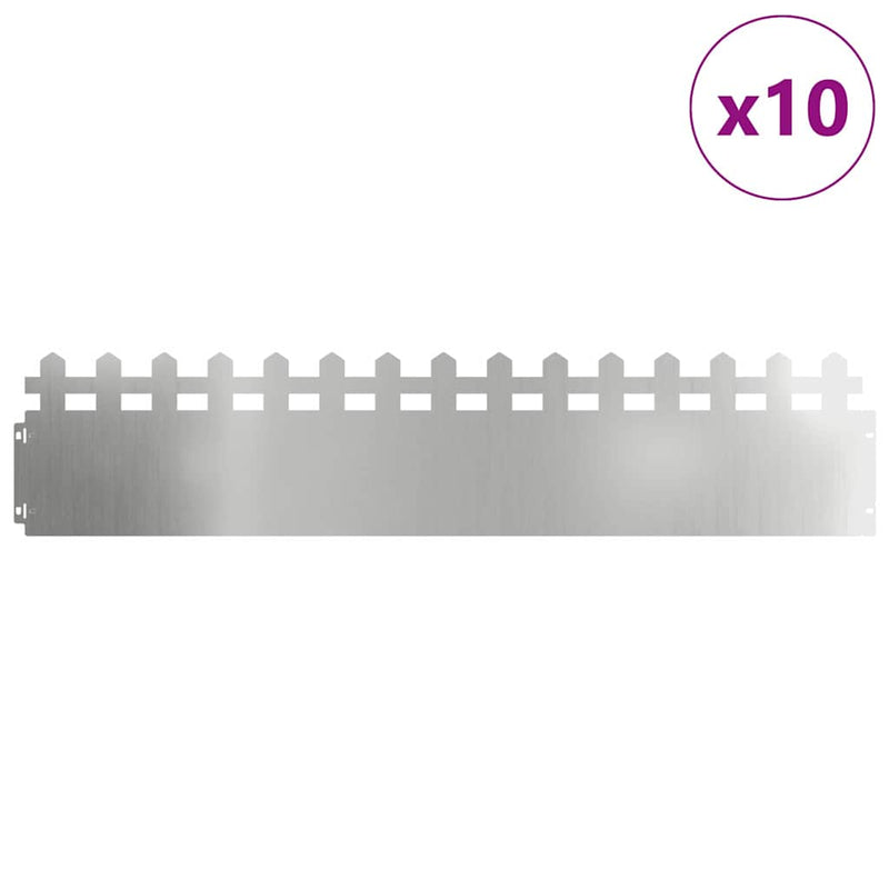 Load image into Gallery viewer, Vidaxl gazonranden 10 pcs zilver 103 x 0,05 x 22 cm