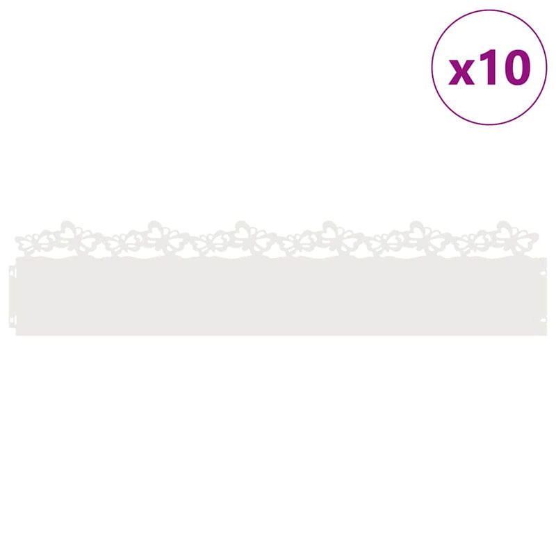 Load image into Gallery viewer, Vidaxl gazonranden 10 pcs wit 103 x 0,05 x 22 cm staal