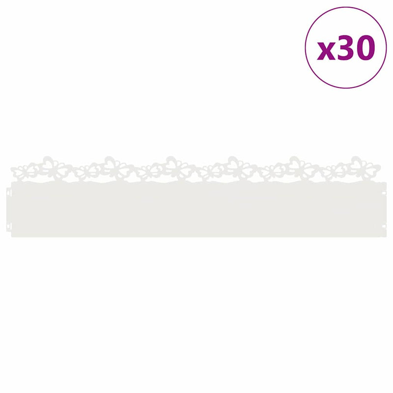 Load image into Gallery viewer, Vidaxl gazonranden 30 pcs wit 103 x 0,05 x 22 cm staal