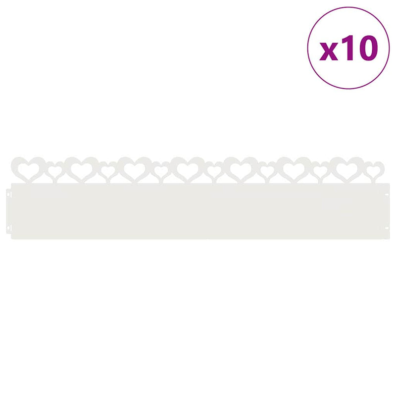 Load image into Gallery viewer, Vidaxl gazonranden 10 pcs wit 103 x 0,05 x 22 cm staal