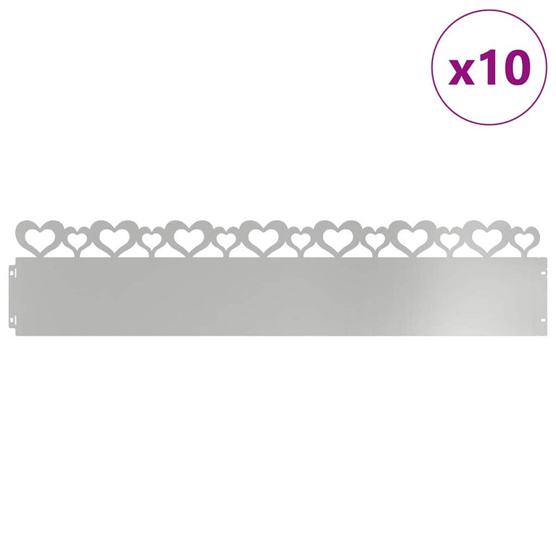 Load image into Gallery viewer, Vidaxl gazonranden 10 pcs zilver 103 x 0,05 x 22 cm