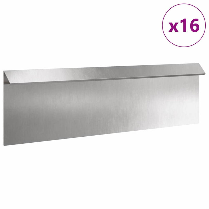 Load image into Gallery viewer, Vidaxl slakkenhekje 16 pcs zilver 100 x 3,5 x 25 cm roestvrij staal