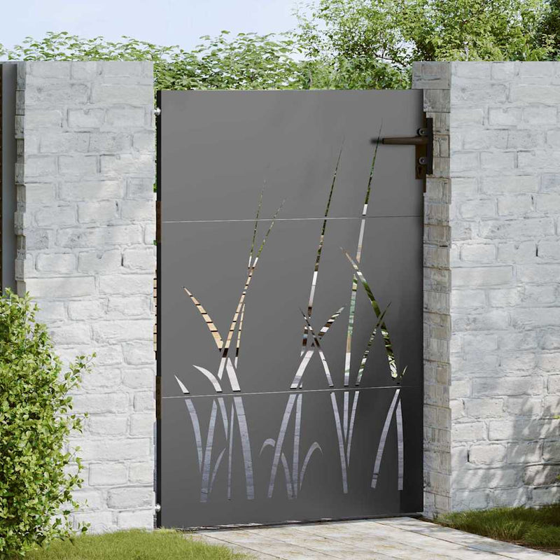 Load image into Gallery viewer, Vidaxl tuinpoort met slot zwart 85 x 125 cm poedergecoat staal