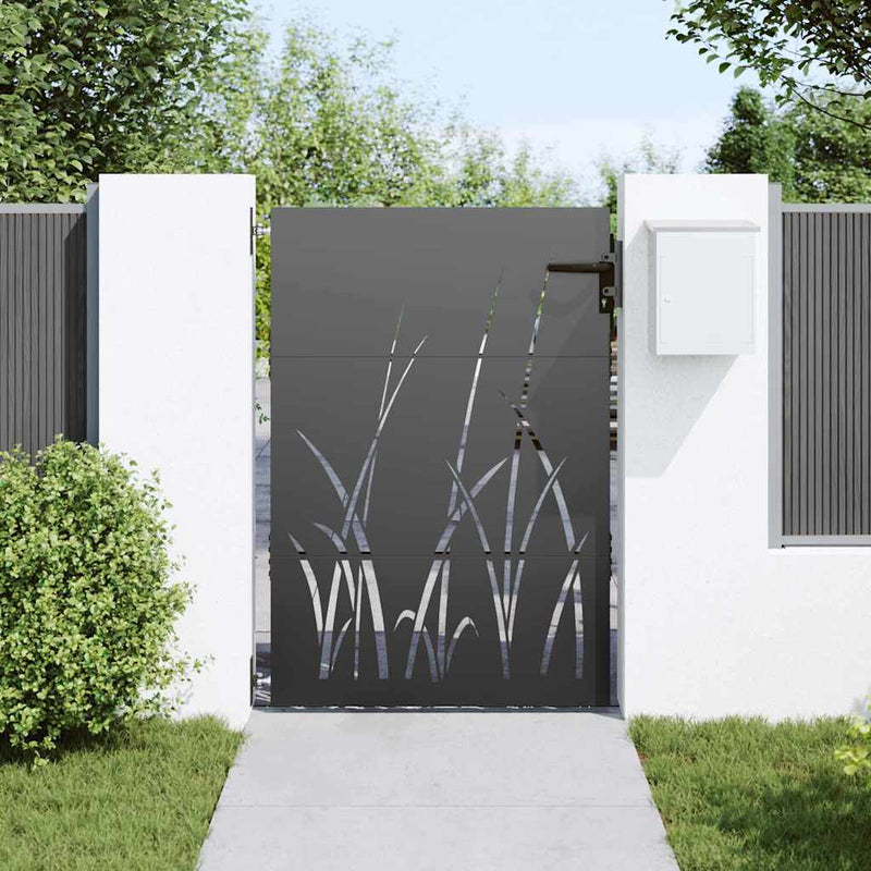 Load image into Gallery viewer, Vidaxl tuinpoort met slot zwart 85 x 125 cm poedergecoat staal