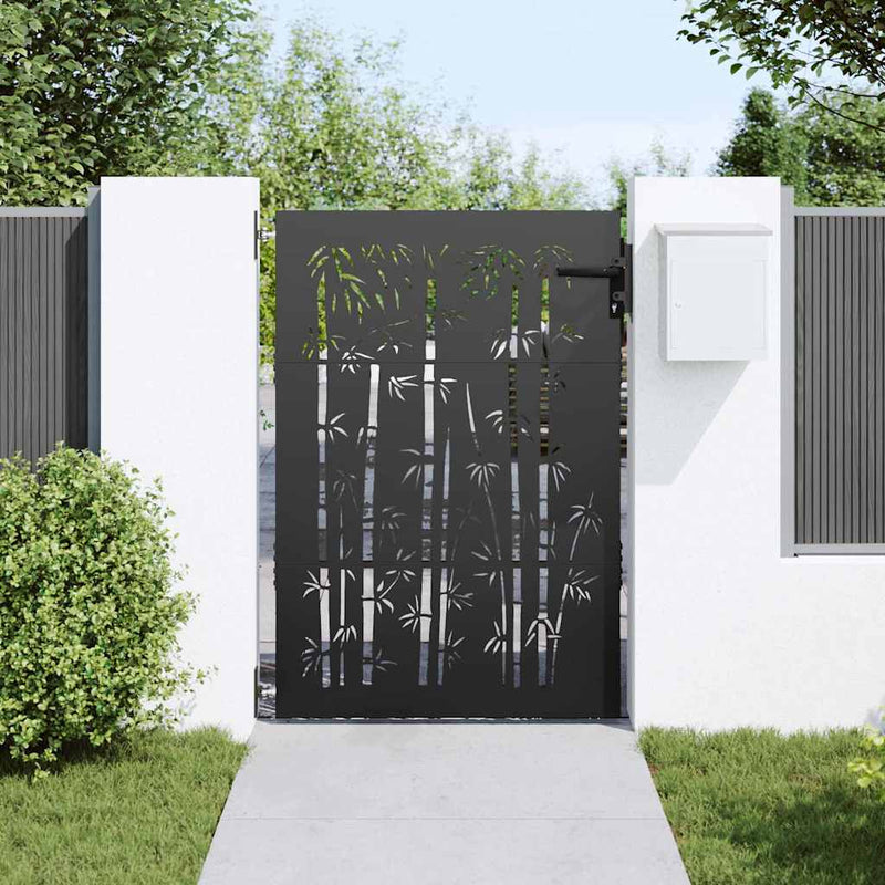 Load image into Gallery viewer, Vidaxl tuinpoort met slot zwart 85 x 125 cm poedergecoat staal