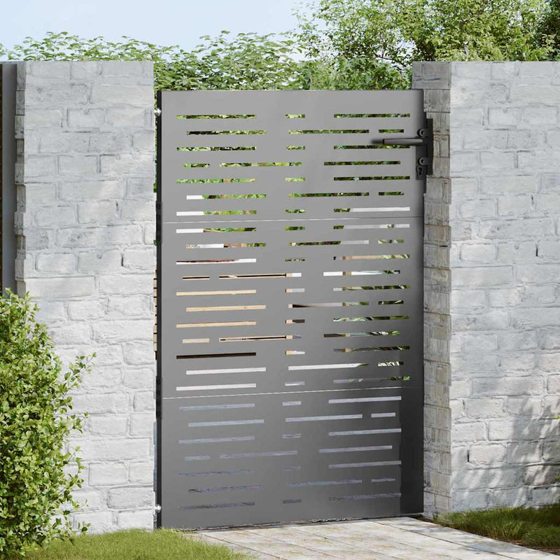Load image into Gallery viewer, Vidaxl tuinpoort met slot zwart 85 x 150 cm poedergecoat staal