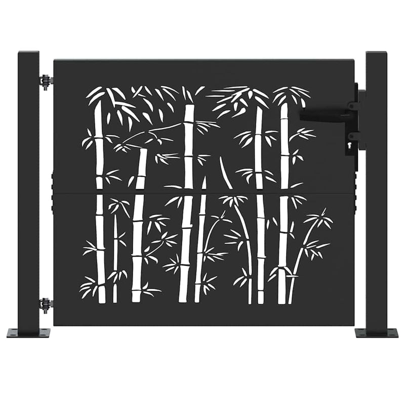 Load image into Gallery viewer, Vidaxl tuinpoort met slot zwart 110 x 105 cm gepoedercoat staal