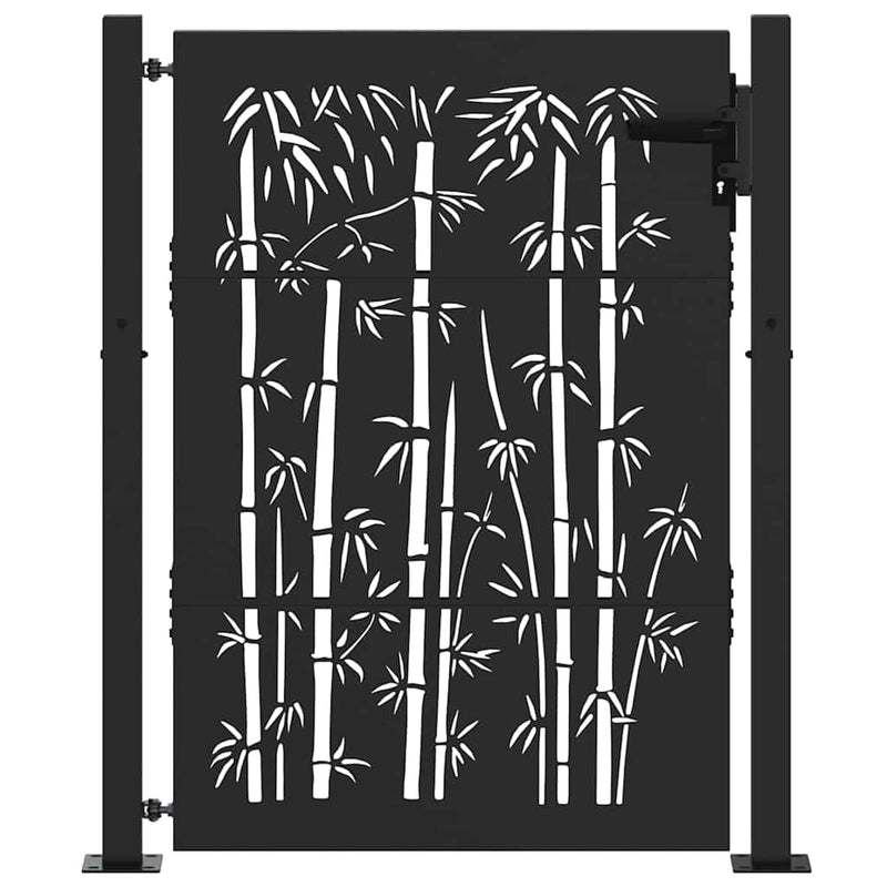 Load image into Gallery viewer, Vidaxl tuinpoort met slot zwart 110 x 155 cm gepoedercoat staal