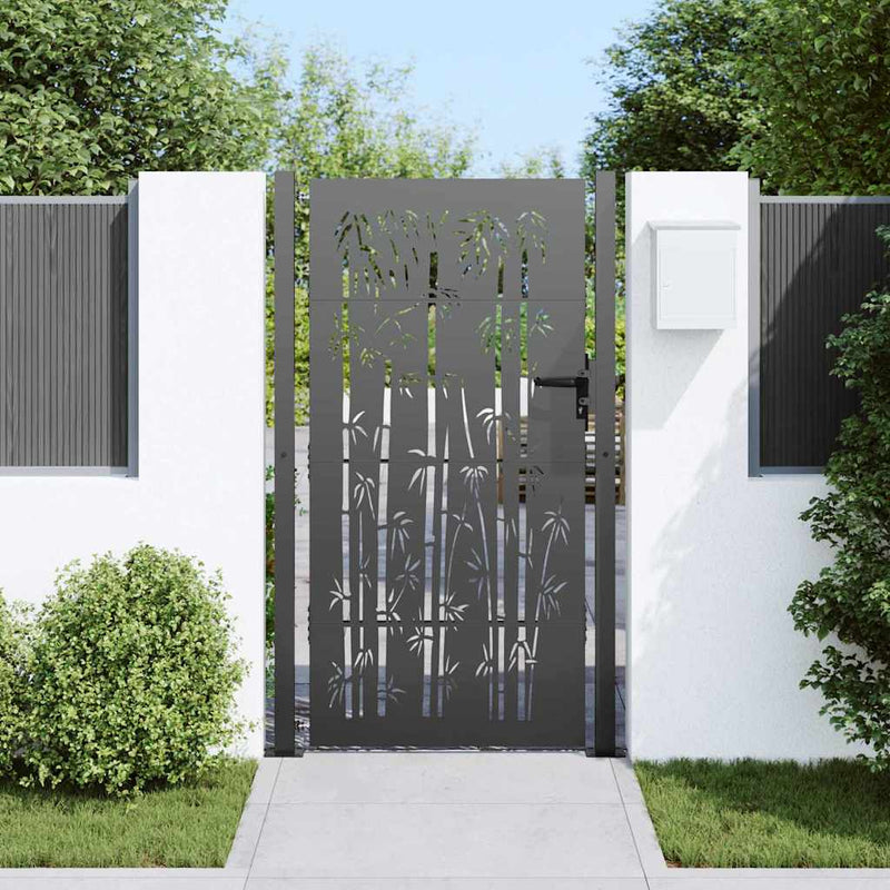 Load image into Gallery viewer, Vidaxl tuinpoort met slot zwart 110 x 180 cm gepoedercoat staal