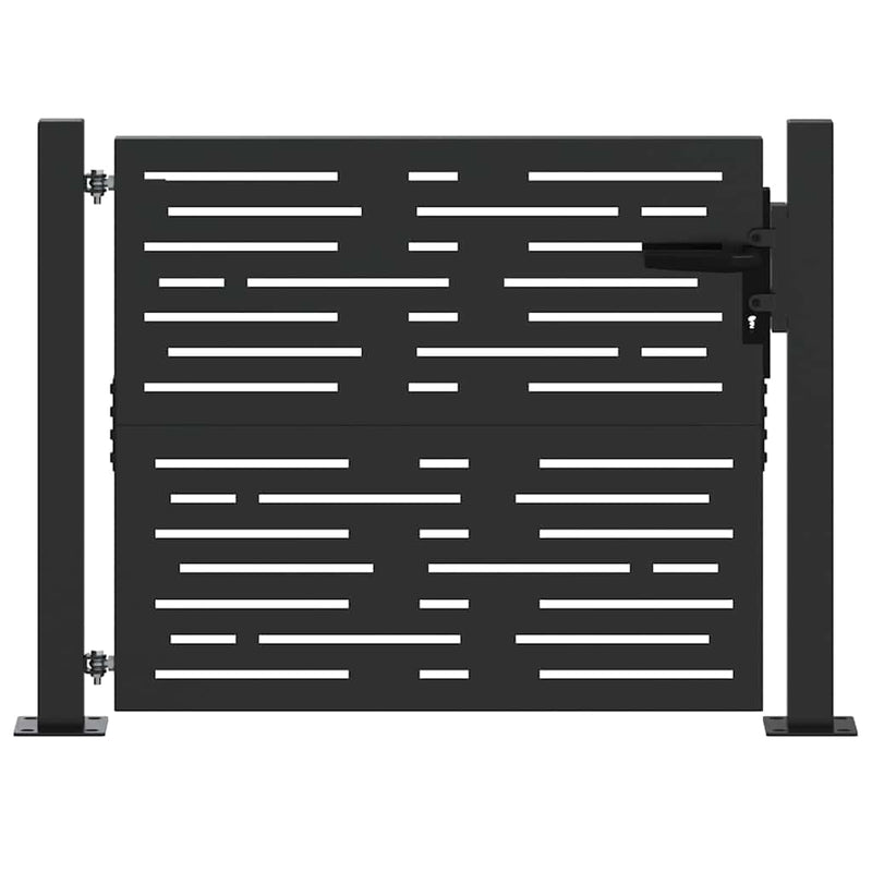Load image into Gallery viewer, Vidaxl tuinpoort met slot zwart 110 x 105 cm gepoedercoat staal