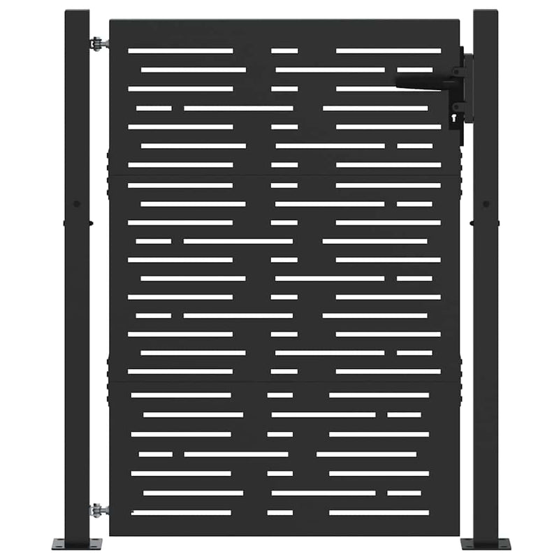 Load image into Gallery viewer, Vidaxl tuinpoort met slot zwart 110 x 130 cm gepoedercoat staal